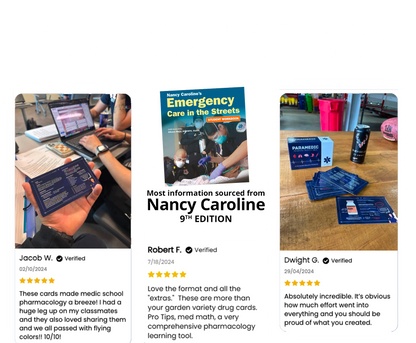 EMT & Paramedic Pharmacology Cards